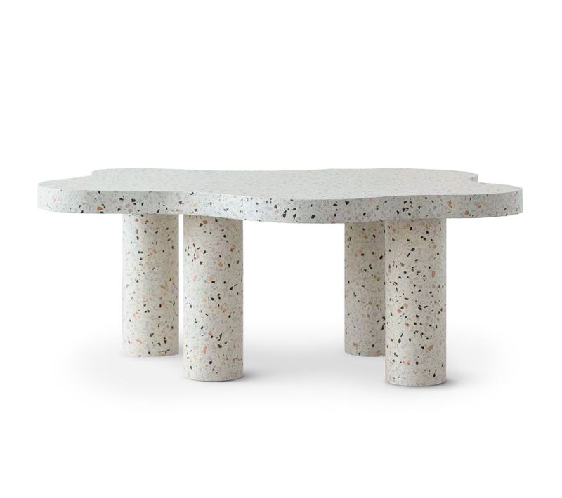 Table Basse Forme Nuage 69x100cm Lagoon Effet Terrazzo