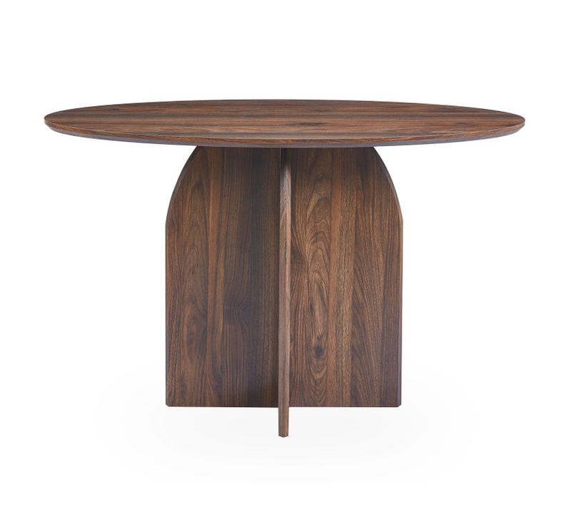 Console Moderne Ovale 120cm Calyptus Bois Foncé