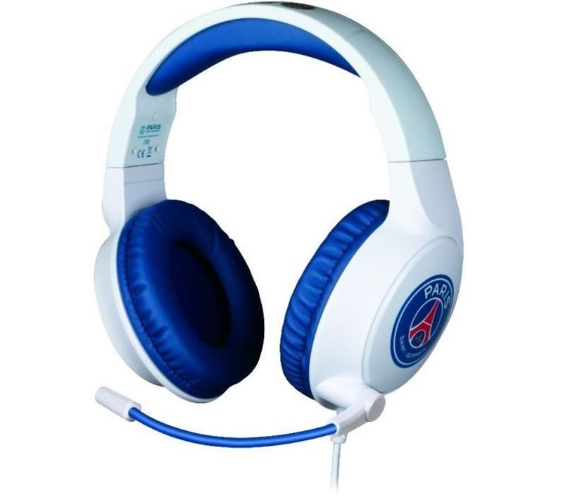 Casque Gaming Filaire - PC, PS4, Ps5, Switch, Xbox - Micro 45° - Câble 1,5 M - Blanc Et Bleu