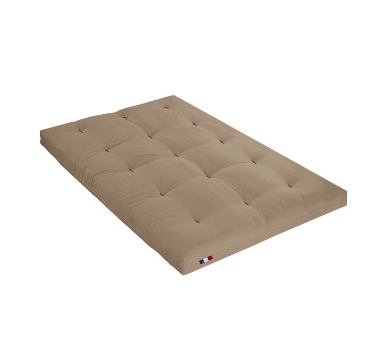 Matelas Futon Latex + Fibres Taupe 160x200