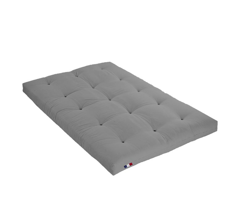 Matelas Futon Coton + Fibres Gris Clair 160x200