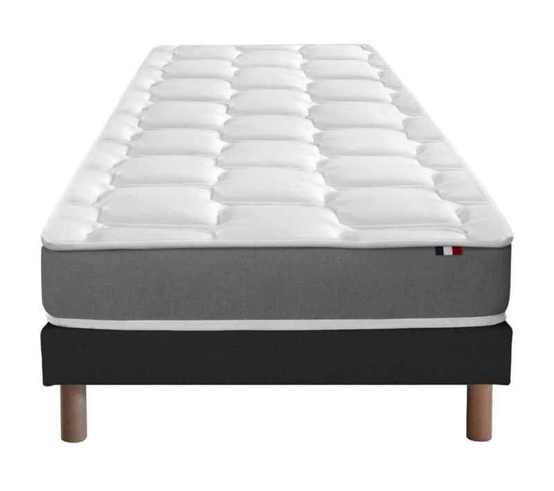 Ensemble Matelas Mousse Accueil Memoire De Forme Mam Azur + Sommier 90x200 Sommier Noir