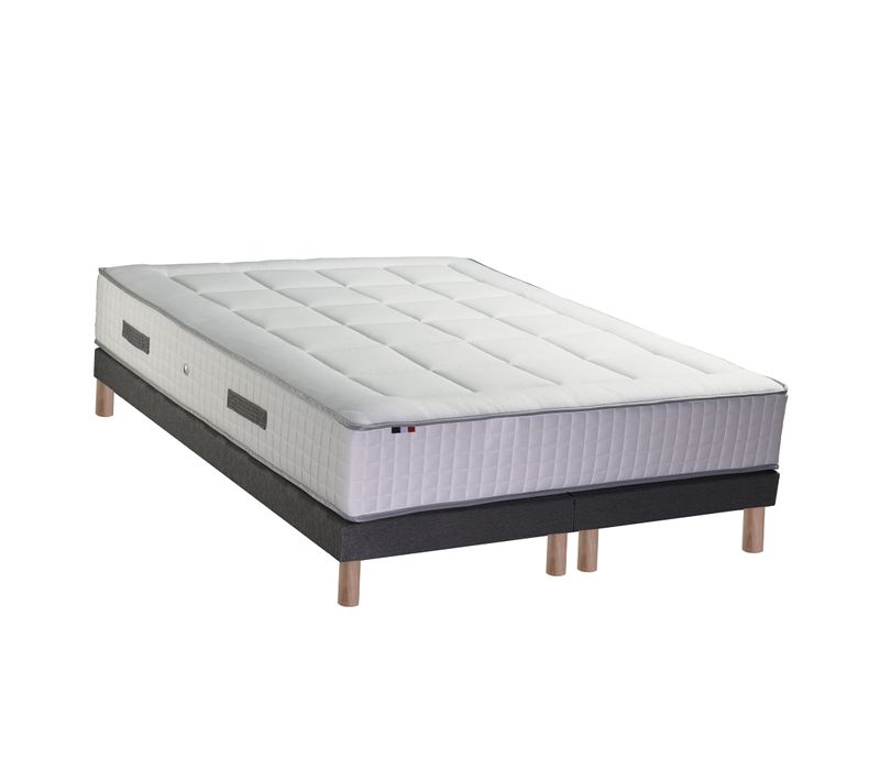 Ensemble Matelas Ressort 7 Zones + Mémoire De Forme + Sommier Bellagio 2 Made In France 2x80x200 cm