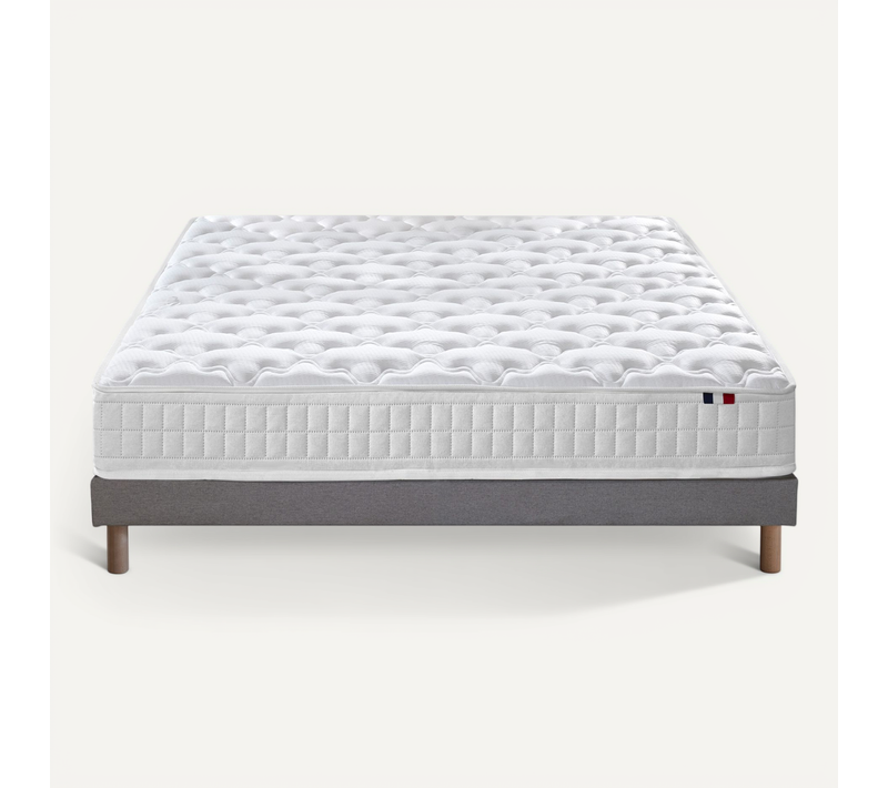 Ensemble Matelas Ressorts Astre + Sommier 140x190 Gris Chine