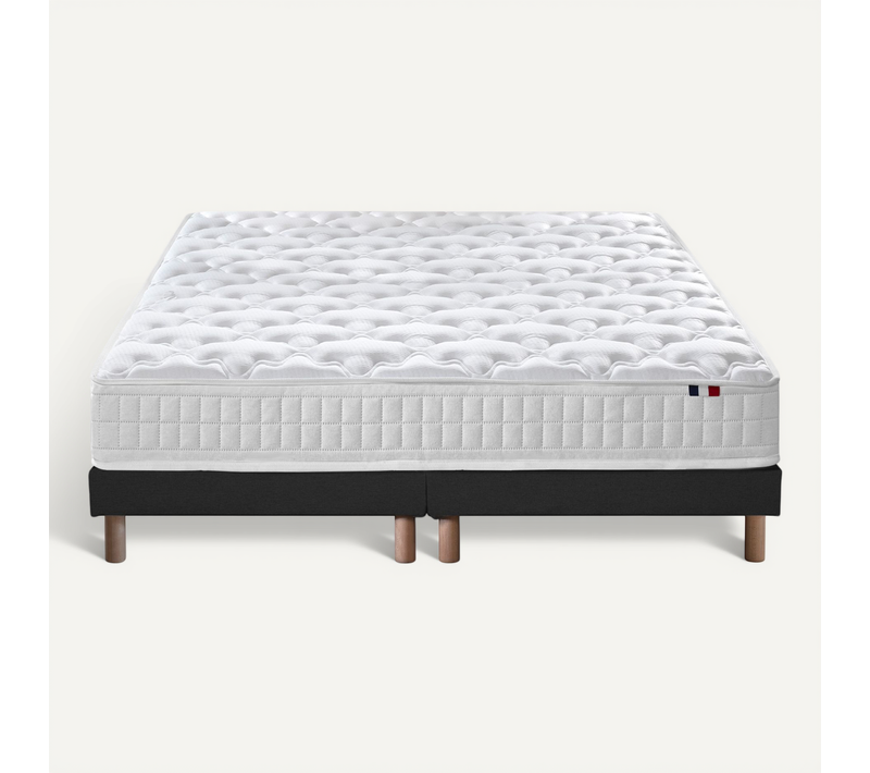 Ensemble Matelas Ressorts Astre + Sommier 2x80x200 Noir