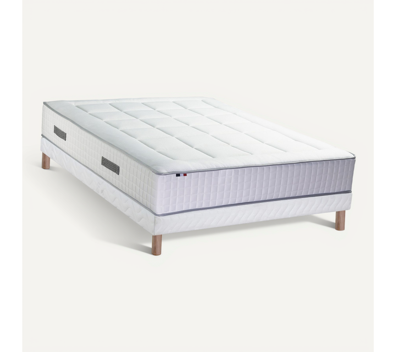Matelas Hybride 7 Zones Mémoire De Forme Sommier 140 X 190 Blanc