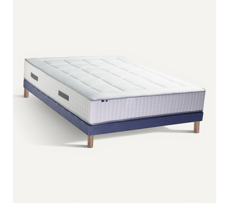 Matelas Hybride 7 Zones Mémoire De Forme Sommier 140 X 190 Bleu