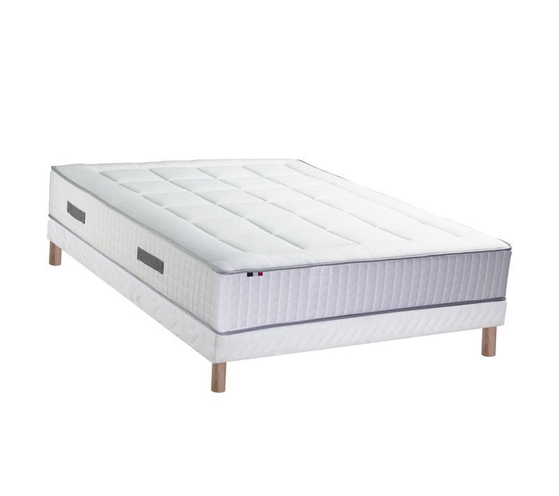 Ensemble Matelas Ressorts 7 Zones + Sommier Palacio 2 140x190 Blanc