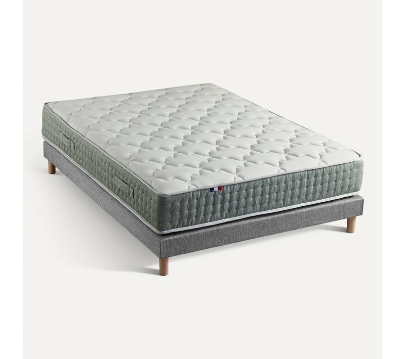 Ensemble Matelas Ressort 7 Zones Face Hiver/eté 140 X 190 Gris