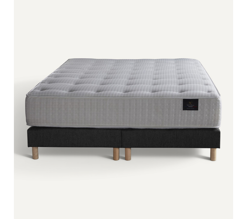 Ensemble Hécate 2 + Sommier Tapissier Anthracite 160 X 200