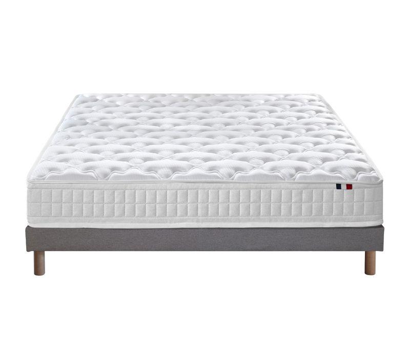 Ensemble Matelas Ressorts Astre + Sommier 140 X 200 Sommier Gris