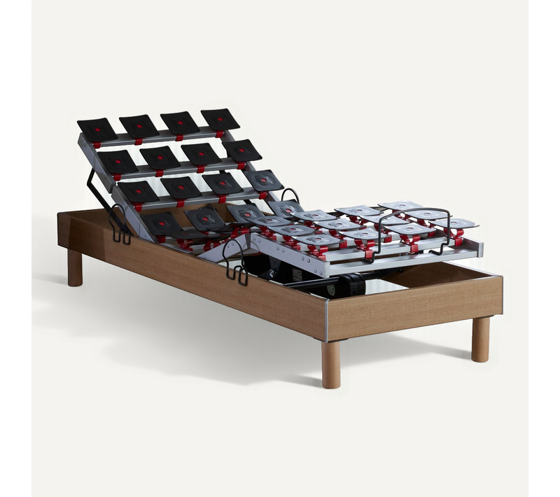 Lit Électrique Relaxation à Plots + Matelas Mousse Mémoire De Forme 90x190 cm