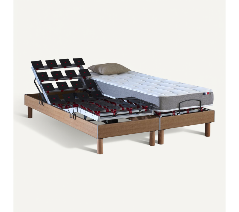 Lit Électrique Relaxation à Plots + Matelas Mousse Hr35 160x200 Cm