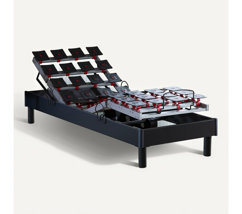 Lit électrique À Plots Anthracite + Matelas Mousse 35hr 90x190
