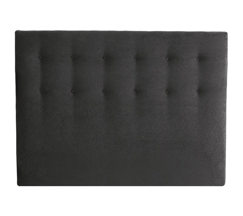 Tete De Lit Capitonnée Eden Gris Anthracite Chenille Bouclettes 140x190