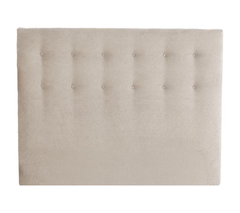 Tete De Lit Capitonnée Eden Crème Chenille Bouclettes 140x190