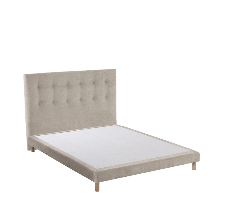 Ensemble Sommier + Tête De Lit Eden Crème Couleur Crème 140 X 200