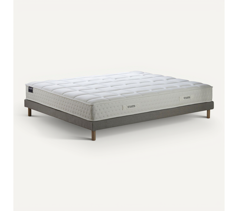 Matelas Hybride 7 Zones H 22 Mousse HD Sommier À Gris 160x200
