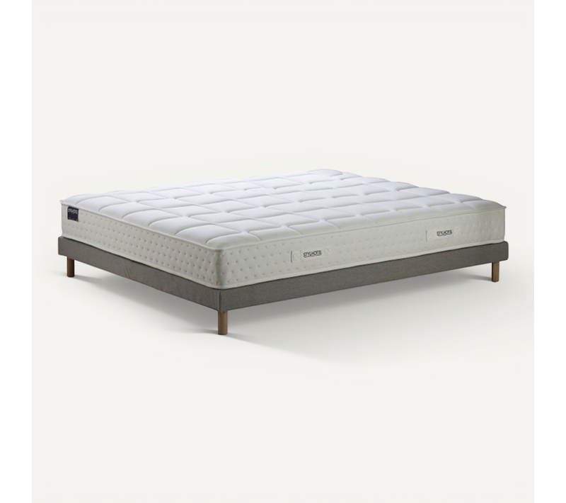 Matelas Hybride 7 Zones H 22 Mousse HD Sommier Gris 140 X 200