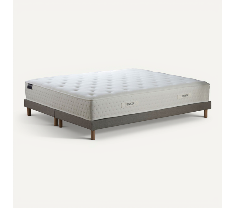 Matelas Hybride 7 Zones H 26 Mousse Hypersoft Sommier Gris 2x80 X 200