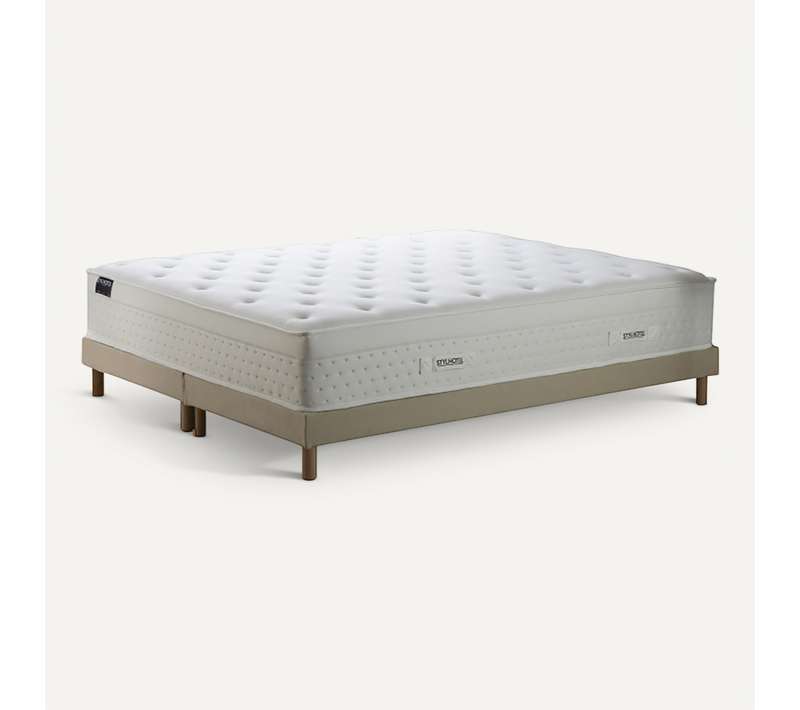 Matelas Hybride Hybride Zoné Mémoire De Forme Sommier Beige 2x90x200