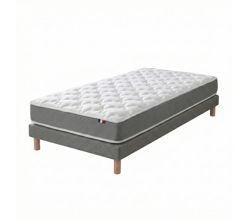 Matelas Mousse Haute Résilience H16 Sommier En 90x200 Beige