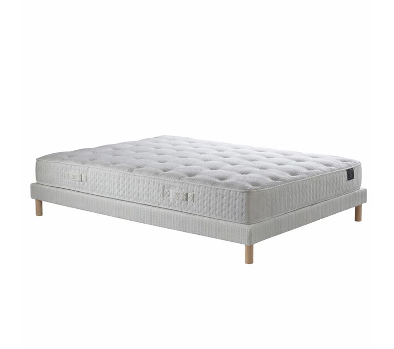 Matelas Hybride Ensaches Comete H27 Sommier Blanc Pieds De Poules