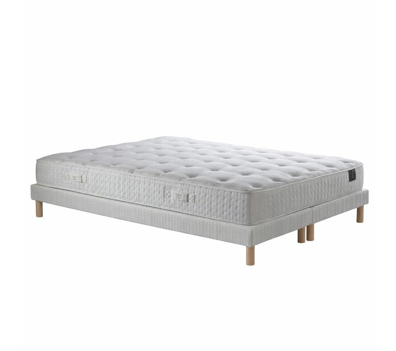Matelas Hybride Ensaches Comete H27 Sommier Blanc Pieds De Poules