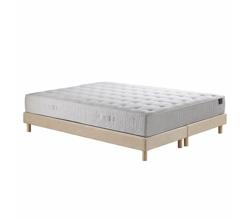 Ensemble Matelas Hybride Ensaches Hecate 2 H26 Sommier Beige