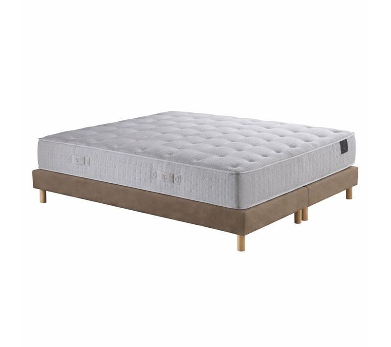 Matelas Hybride Ensachés Selene 2 Accueil Latex H26 Sommier Taupe