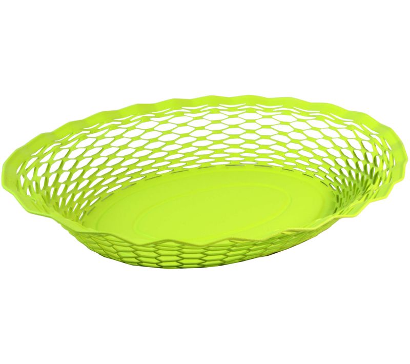 Corbeille À Pain Ovale Vert Anis En Inox 30 X 24 Cm