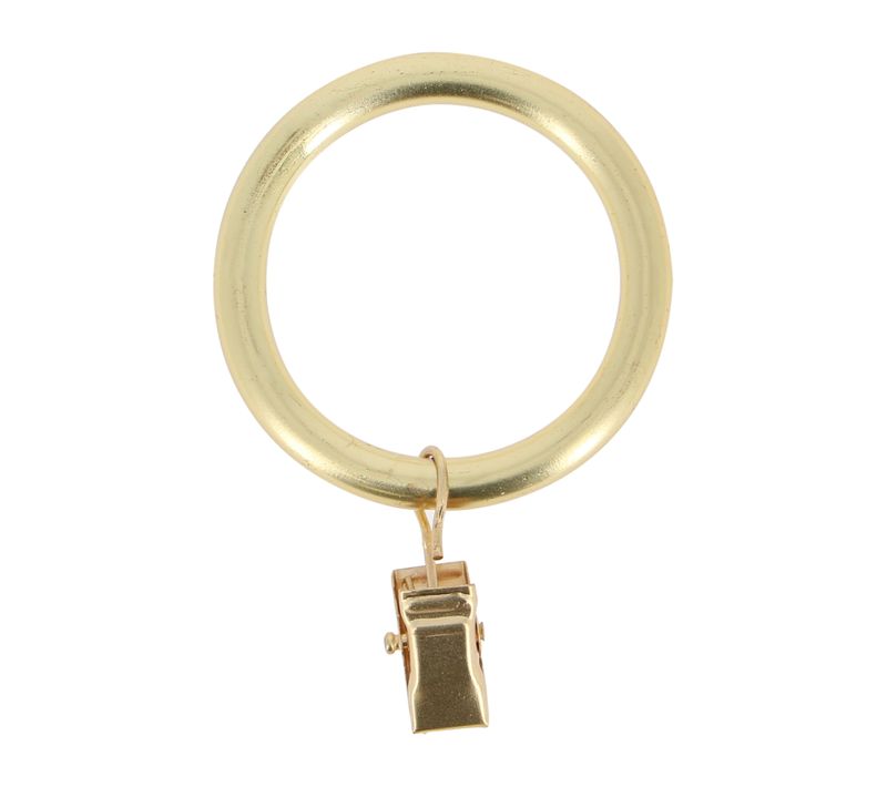 Lot De 10 Anneaux D52 Avec Pince Pour Tringle - D28 - 28 Mm - Doré Mat