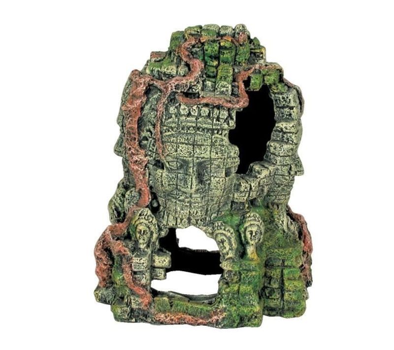 Décoration Tour Avec Visages 4 Faces Pour Aquarium - 13 X 13 X 17 Cm