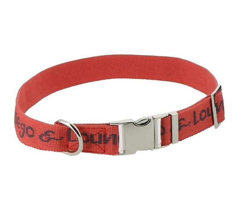 Collier En Nylon 50 Cm Corail Et Anthracite Pour Chien - 409250051