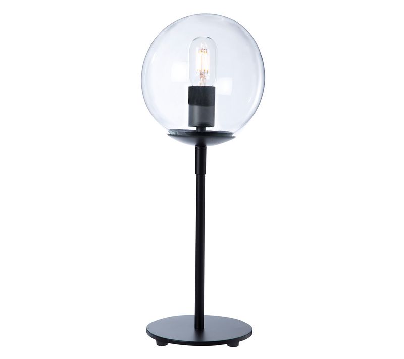 Lampe Globus Noir, Métal, Diam. 19 Cm, Ampoule LED E27