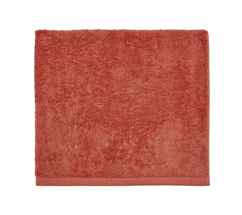 Drap De Bain Uni En Coton Orange 65x125
