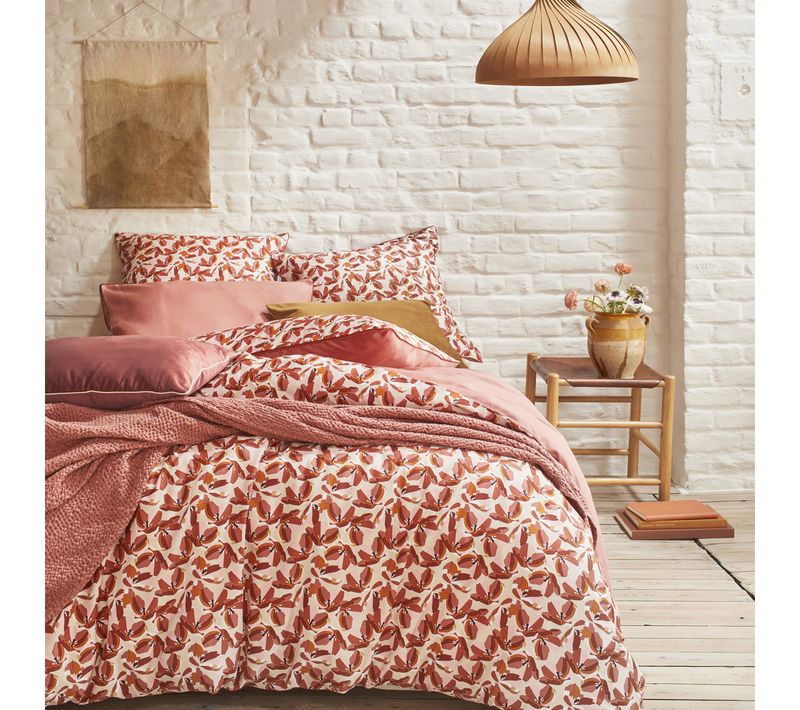 Parure De Lit En Percale De Coton Rouge 200x200