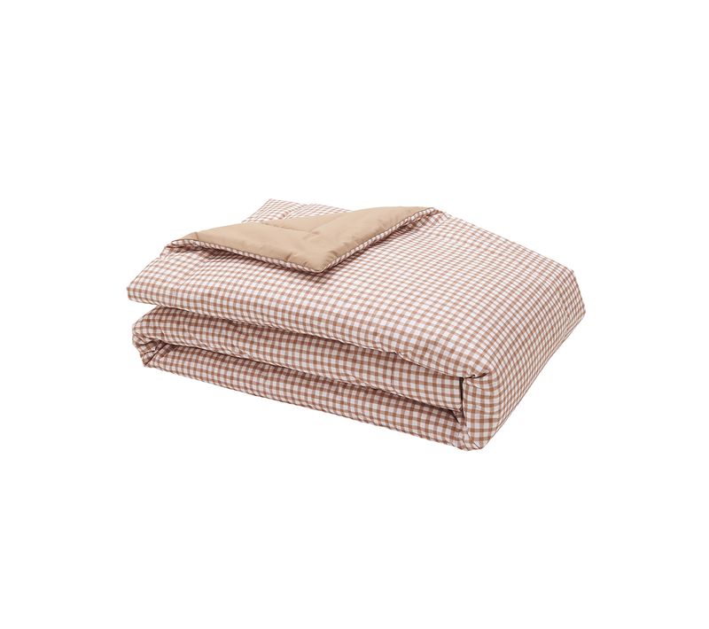 Edredon En Percale De Coton Beige Dune 130x200