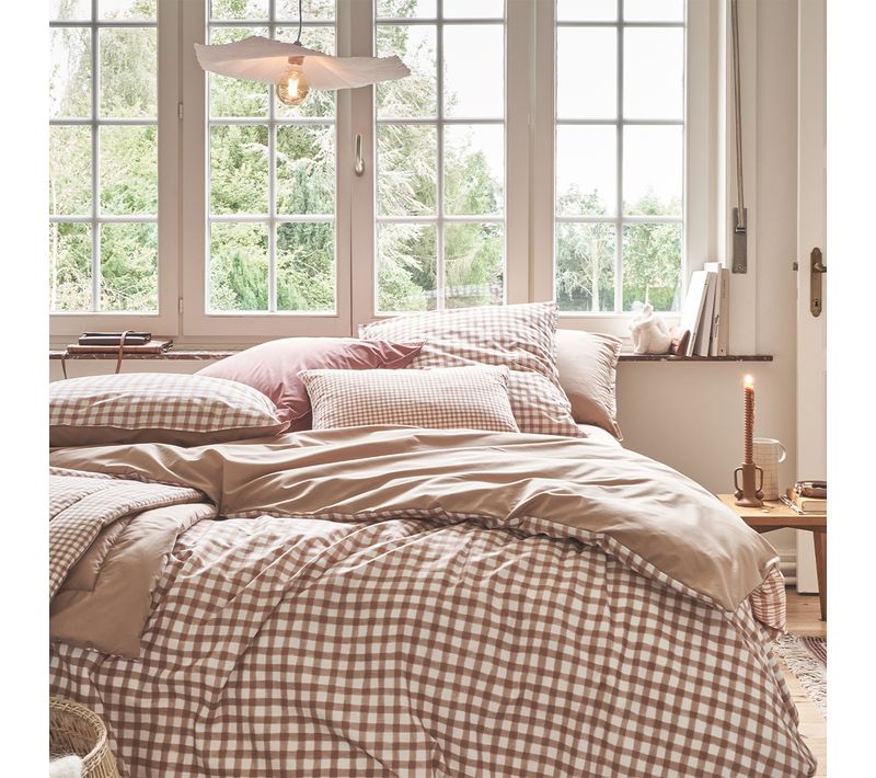 Housse De Couette En Percale De Coton Beige Dune 140x200