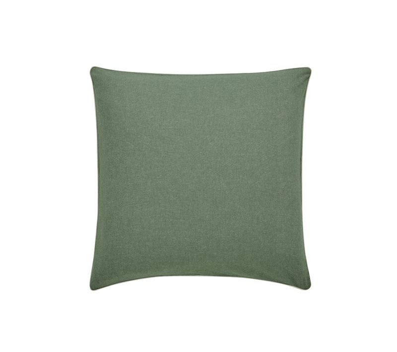 Taie D'oreiller Unie En Flanelle De Coton Vert Lichen 65x65