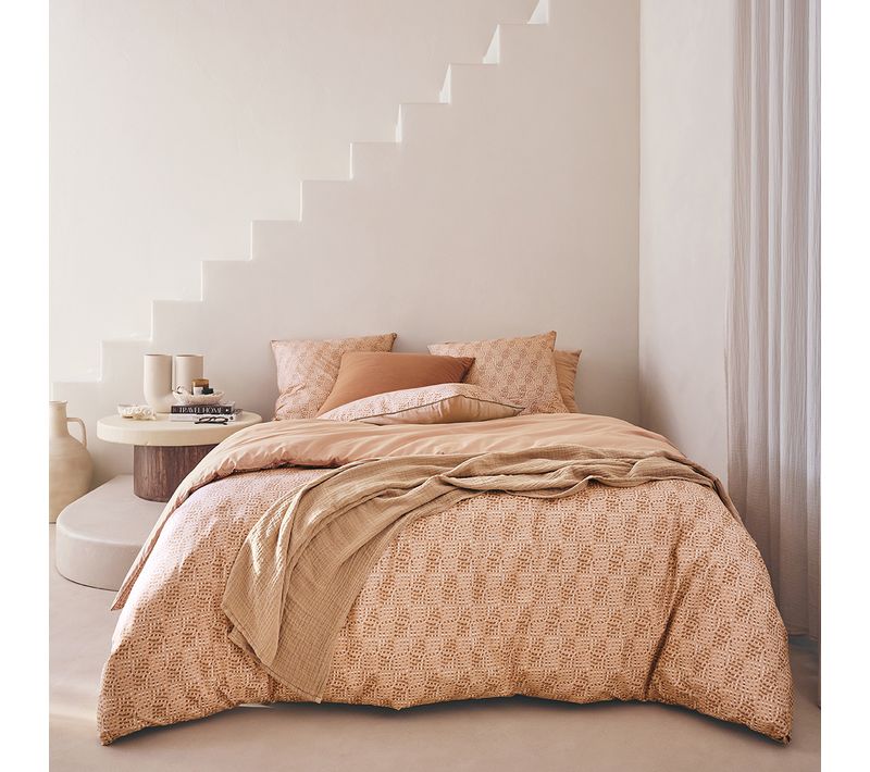 Housse De Couette En Percale De Coton Beige 140x200 Cm