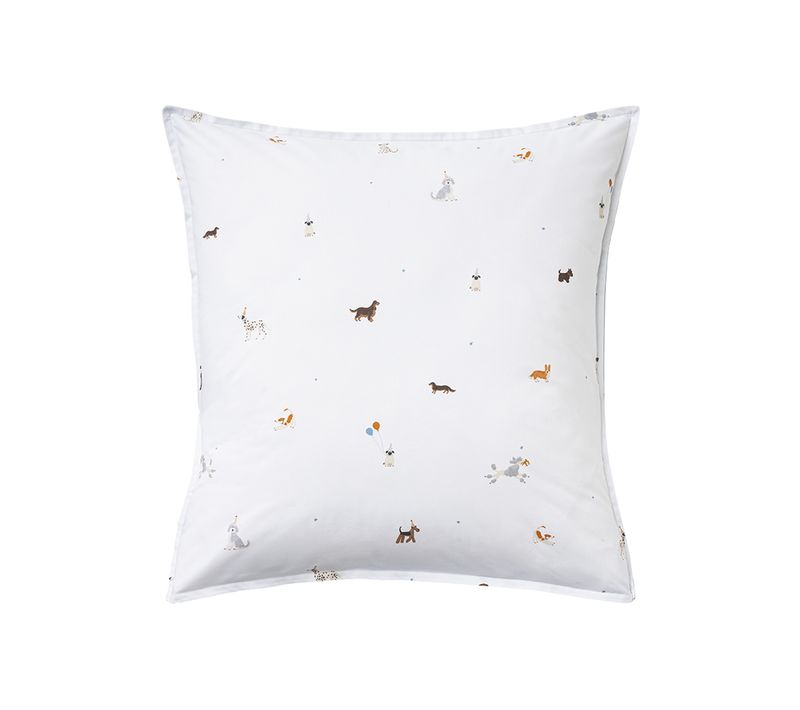 Taie D'oreiller Enfant En Percale De Coton Bleu 65x65 Cm