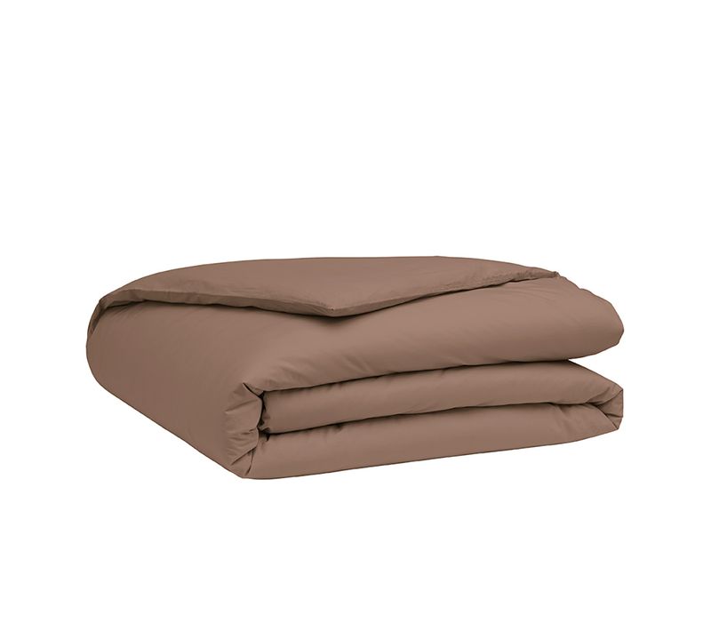 Housse De Couette En Percale De Coton Marron 200 X 200 Cm