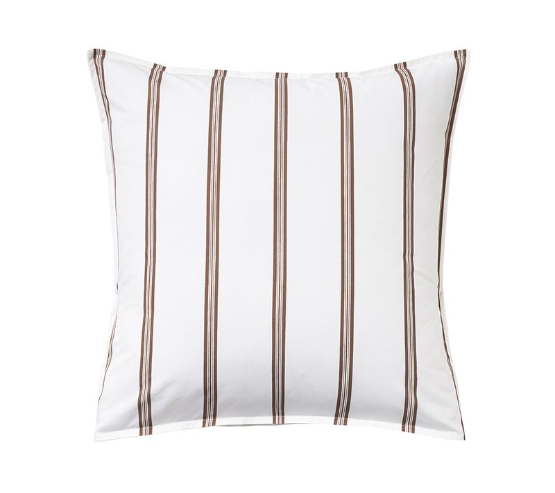 Taie D'oreiller En Percale De Coton Marron 65 X 65 Cm