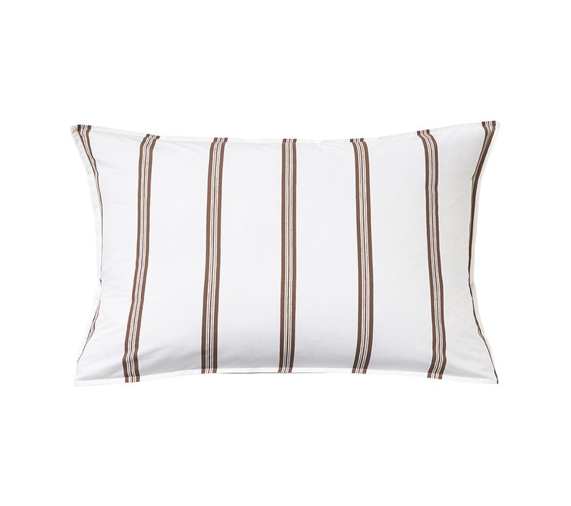 Taie D'oreiller En Percale De Coton Marron 50 X 75 Cm