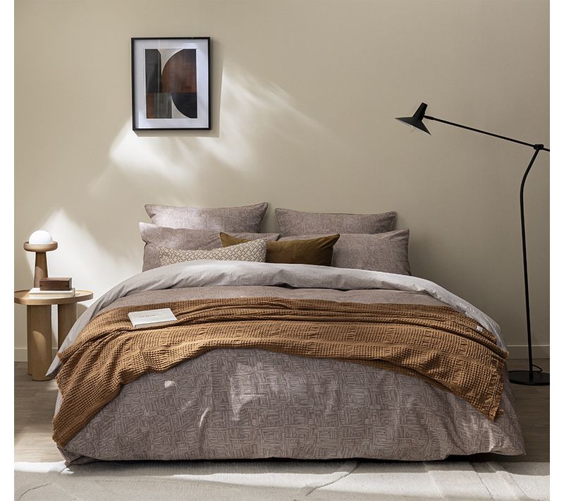 Parure De Lit En Percale De Coton Beige 140 X 200 Cm