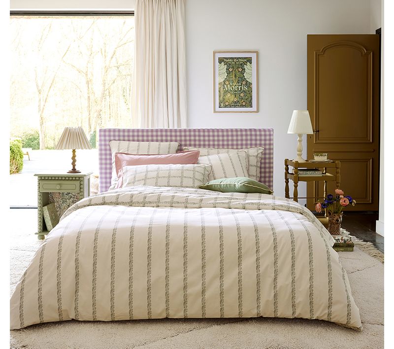 Parure De Lit En Percale De Coton Blanc 140 X 200 Cm