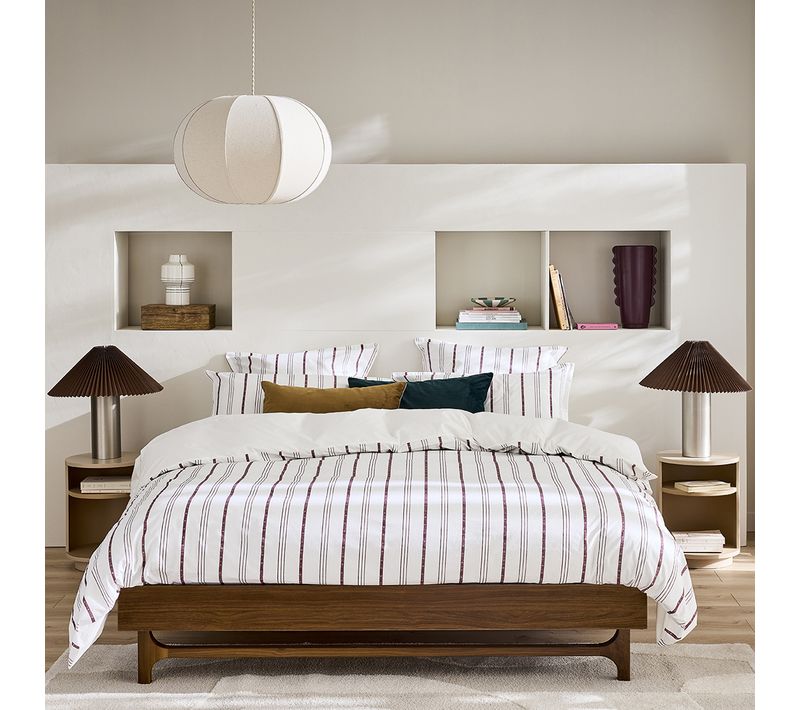 Parure De Lit En Percale De Coton Ecru 260 X 240 Cm