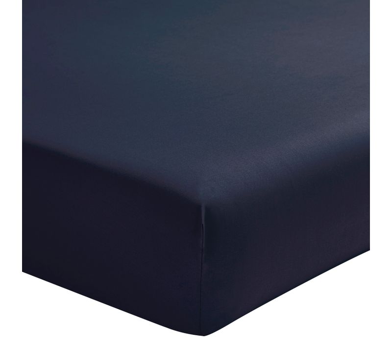 Drap Housse Uni En Percale De Coton Bleu 140x190