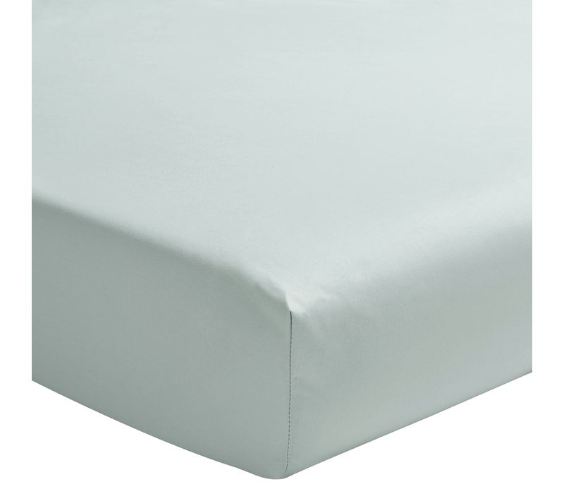 Drap Housse Uni En Percale De Coton Bonnet 40cm Bleu Archipel 160x200